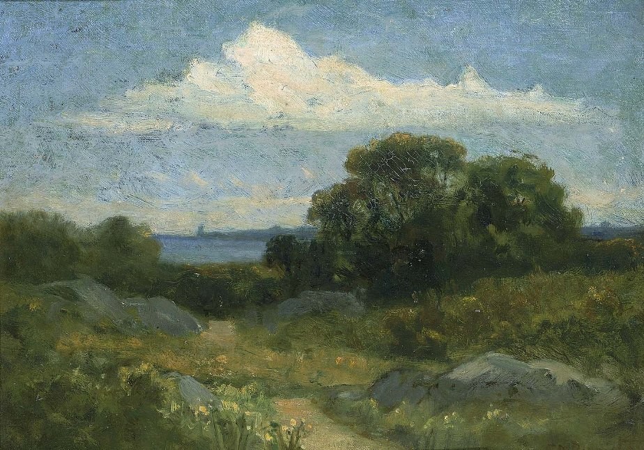 Edward Mitchell Bannister Landscape (trees and rocks by lake)